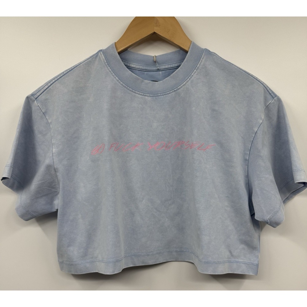 Dope Design "Go F*ck Yourself" Women's Cropped SM Tshirt Vulgar Flip   Off NWT